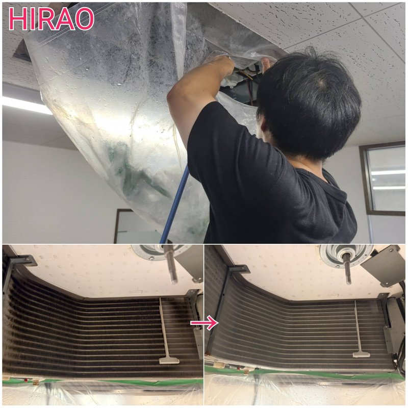 京都市内のビジネスホテルの全室のエアコン洗浄です。
